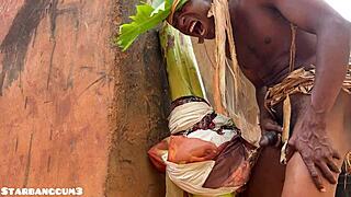 Village Warrior Uses Toys On Chubby Slut's Huge Ass In Ranch