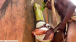 Village Warrior Uses Toys On Chubby Slut's Huge Ass In Ranch