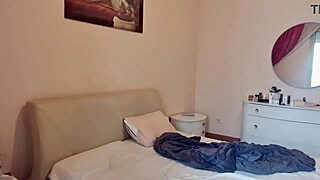 Look at that hot slut cleaning the room without panties on