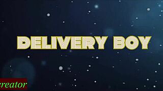 Lady fucks delivery boy hard