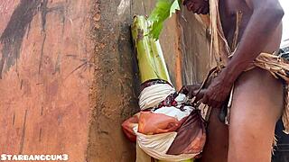 Village Warrior Uses Toys On Chubby Slut's Huge Ass In Ranch