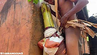 Village Warrior Uses Toys On Chubby Slut's Huge Ass In Ranch