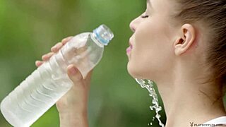 Hilary C performs an intense striptease, jerking off with clothes ripped in passion