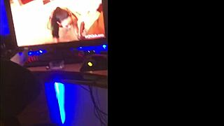 alice fire sucks cock in the toilet loving super toys on her dick and pussy fucking