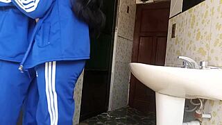 i'm recording this schoolgirl getting fucked quick in the bathroom