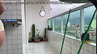 Watch this latina maid in tight shorts getting naughty on security camera in usa