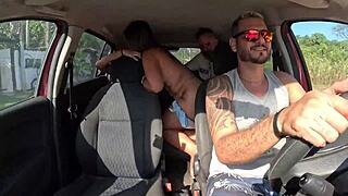 i got a ride with mari and chell, and we picked up this hot teen candy debby in the back seat.