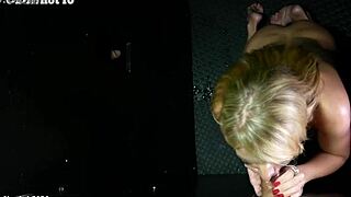 Rachel swallows cumshot eleven at gloryhole