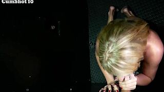 Rachel swallows cumshot eleven at gloryhole