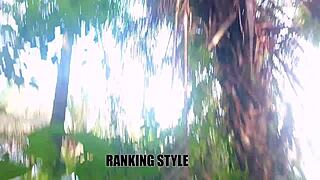 Raw hard forest fuck with fat cock and beautiful tits