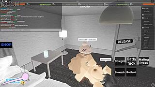 Quickie with whore in Roblox game.