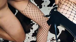 Beautiful Milf Wife in Stockings Seduces Husband for Intense Anal