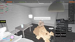 Quickie with whore in Roblox game.