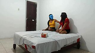 Girlfriend's Best Friend Learns Intense Blowjob Techniques At Home With Big Cock