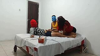 Girlfriend's Best Friend Learns Intense Blowjob Techniques At Home With Big Cock