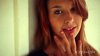 Amazing teen 18+ is playing with her legs in solo masturbation