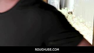 Roughuse - busty blonde Kitty gets drilled outdoors in front of Asian girlfriend