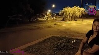 wife filmed blowing huge cock in city square