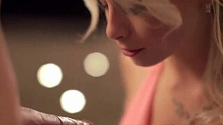 Elegant Blonde Beauty Delivers Classy Blowjob Leading to Intense Cumshot