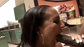 Ebony Housewife With Wet Pussy And Big Ass Waits For Husband, Licks Big Black Cock