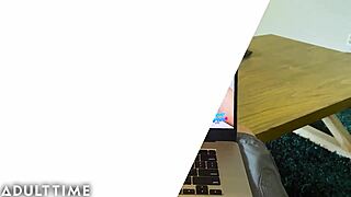 Model Caught Watching Step-Mom's Old Porn POV With Natural Tits