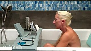 bathing with stella e01 pussy shaving and body shaving - milf stella