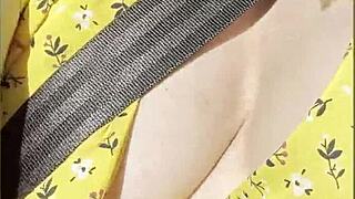 wifey’s perfect tits flash while driving again