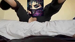 Strawberry moans as she toys with her hot tight teen pussy, wet and juicy, missing your big cock in her arab emo body