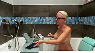 bathing with stella e01 pussy shaving and body shaving - milf stella