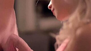 Elegant Blonde Beauty Delivers Classy Blowjob Leading to Intense Cumshot