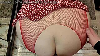 horny neighbor fucked a beautiful chubby redhead in her two tight holes for dressing too slutty