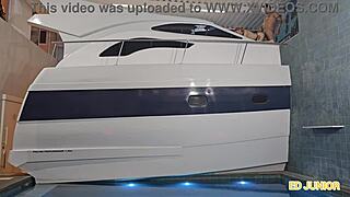 Fucking Little Blonde Without Condom on Yacht in Red and Sheer