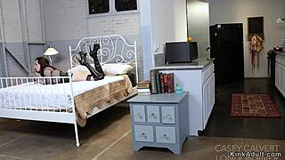 Brunette teen lesbian anal fists her stepmom's gaping ass