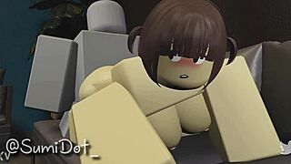 로블록스에서 개새끼와 미션 포지션으로 엉덩이 구부리고 섹스