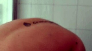 I shave my big dick in the bathroom