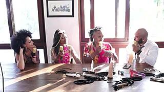 black couple from rio in sheer red amateurs