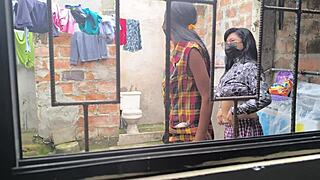 Mature Latina Housewives Create Homemade Videos After Laundry