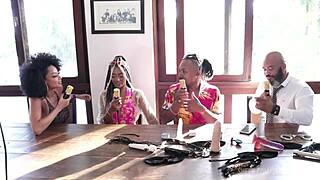 black couple from rio in sheer red amateurs