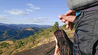 why's this guide showing his huge cock on the mountain?