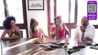 black couple from rio in sheer red amateurs