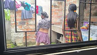 Mature Latina Housewives Create Homemade Videos After Laundry