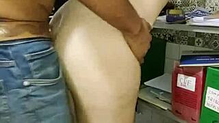 Young employee spends overtime sucking her boss's cock in the office