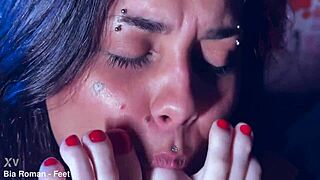 Playful rotten venus tickles perfect feet of bound bia.