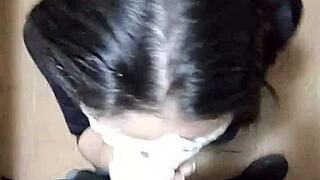 Young employee spends overtime sucking her boss's cock in the office