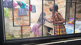 Mature Latina Housewives Create Homemade Videos After Laundry