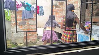 Mature Latina Housewives Create Homemade Videos After Laundry