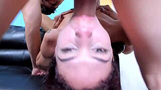 Sloppy deepthroat on the couch upside down?