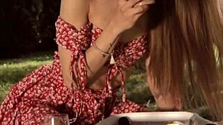 Masturbated in the garden with my favorite toys, ripping clothes and deepthroating