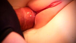 Hot slippery pussy takes raw double penetration