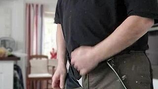 Chris the old man performs striptease with dirty talk